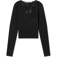 T-shirt Alexander Wang V-Neck Logo Necklace Top Svart | 1KC1241006-001, 1