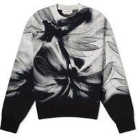 Sweater Alexander McQueen Jacquard Dragonfly Crewneck Grå | 776011Q1A8A-1219, 1