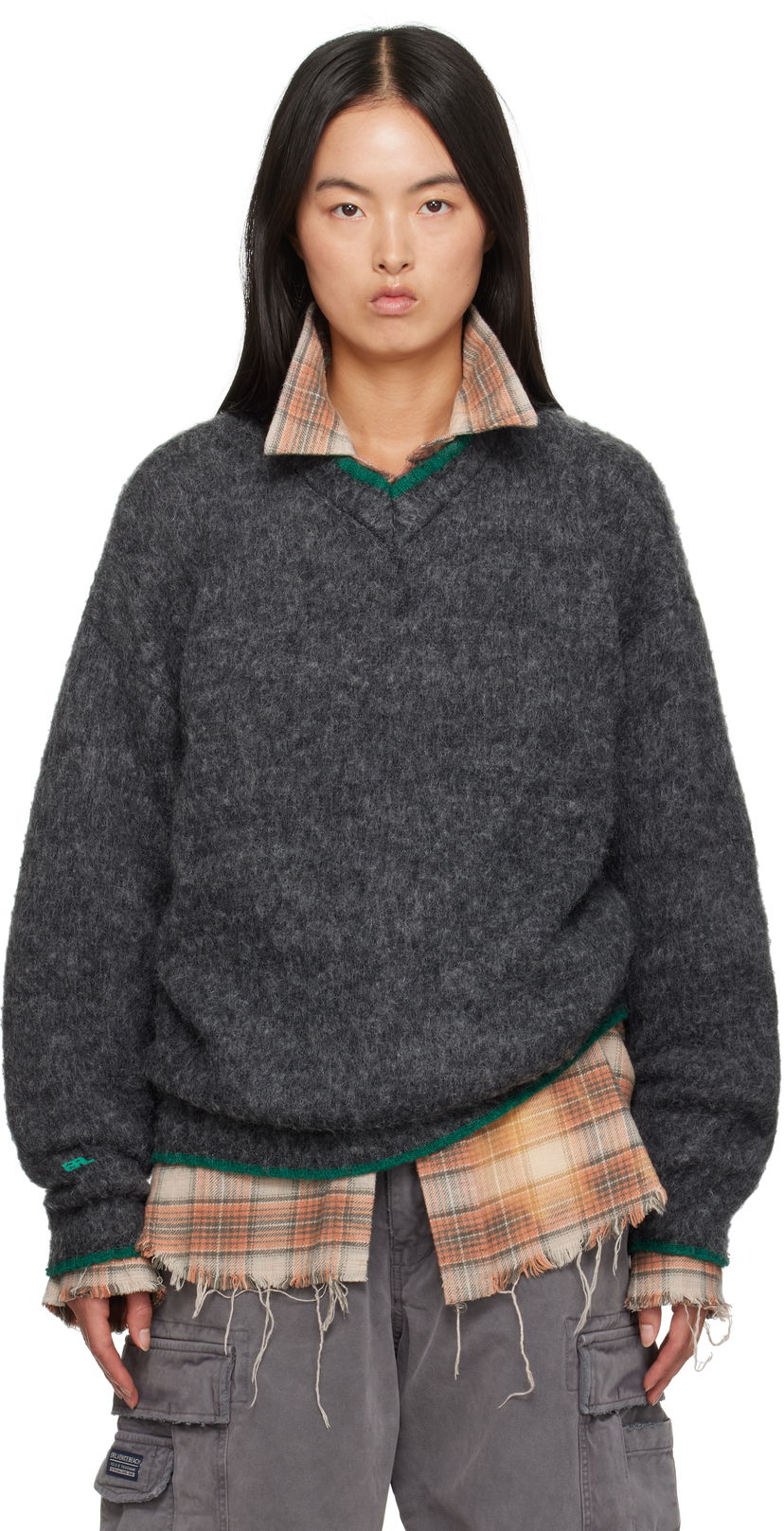 Sweater ERL Overwashed Pilling Sweater Grå | ERL09N005