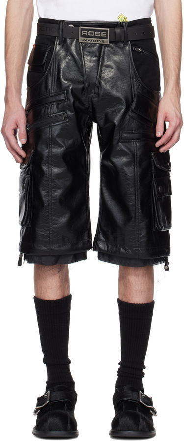 Shorts Martine Rose Martine Rose Faux-Leather Utility Shorts Svart | 540LP02001, 0