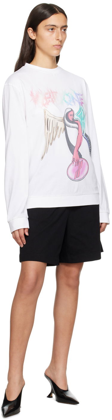 Sweatshirt We11done We11done Angel Graphic Sweatshirt Vit | WD-TS3-23-785-U-WH, 3