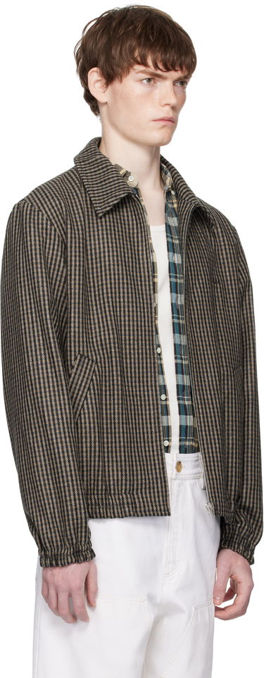 Jacka A.P.C. A.P.C. Gilbert Houndstooth Zip Jacket Brun | WOASP-M32018, 1
