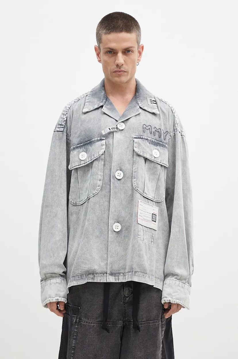 Skjorta Maison MIHARA YASUHIRO Relaxed Denim Shirt Grå | A13SH082