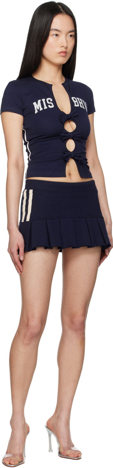 Kjol MISBHV MISBHV Varsity Pleated Miniskirt Mörkblå | 250W858, 3