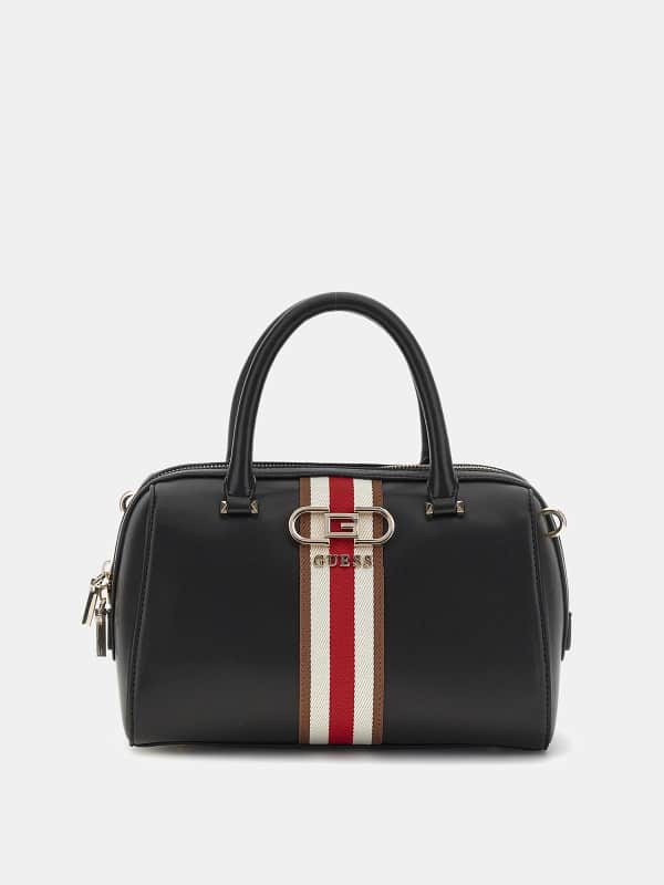 Handväska GUESS Nelka Front-Stripe Handbag Svart | HWVG9307050, 0