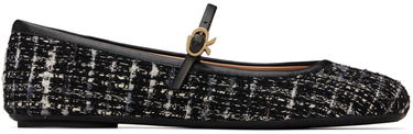 Sneakers och skor Gianvito Rossi Carla Tweed Ballerina Flats Svart | G22223-05GOM-BCP, 0