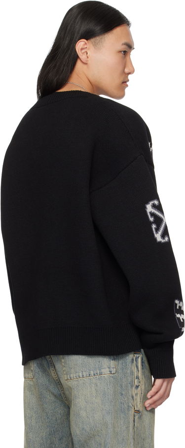 Sweater Off-White Off-White Varsity Knit Cardigan Svart | OMHB019C99KNI0031010, 2