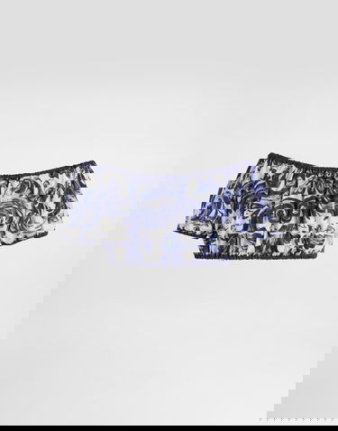 Crop top Dolce & Gabbana Dolce & Gabbana Majolica-Print Off-The-Shoulder Cotton Crop Top Blå | I7S12WFI5JKHB5DQ, 1