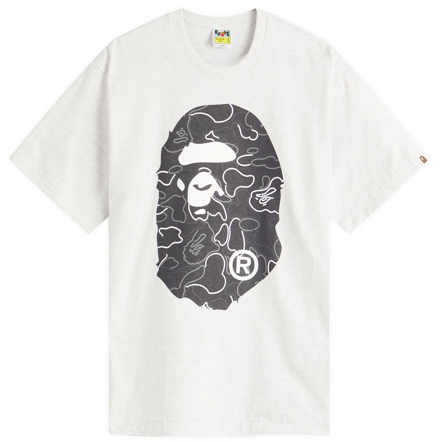 T-shirt BAPE Neon Camo Big Ape Head T-Shirt, Size Large Vit | 001TEL301039M-GRY, 0