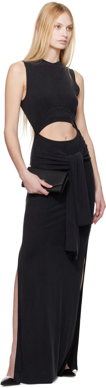 Klä Balmain Balmain Knotted Cutout Maxi Dress Svart | EF1RO125JJ76, 3
