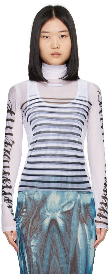 T-shirt Jean Paul Gaultier Jean Paul Gaultier Striped Turtleneck Top Vit | 24/30-F-TO198-J559-015900, 0