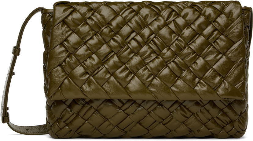 Axelväska Bottega Veneta Bottega Veneta Rumple Messenger Bag Grön | 776519 V40T1 3348