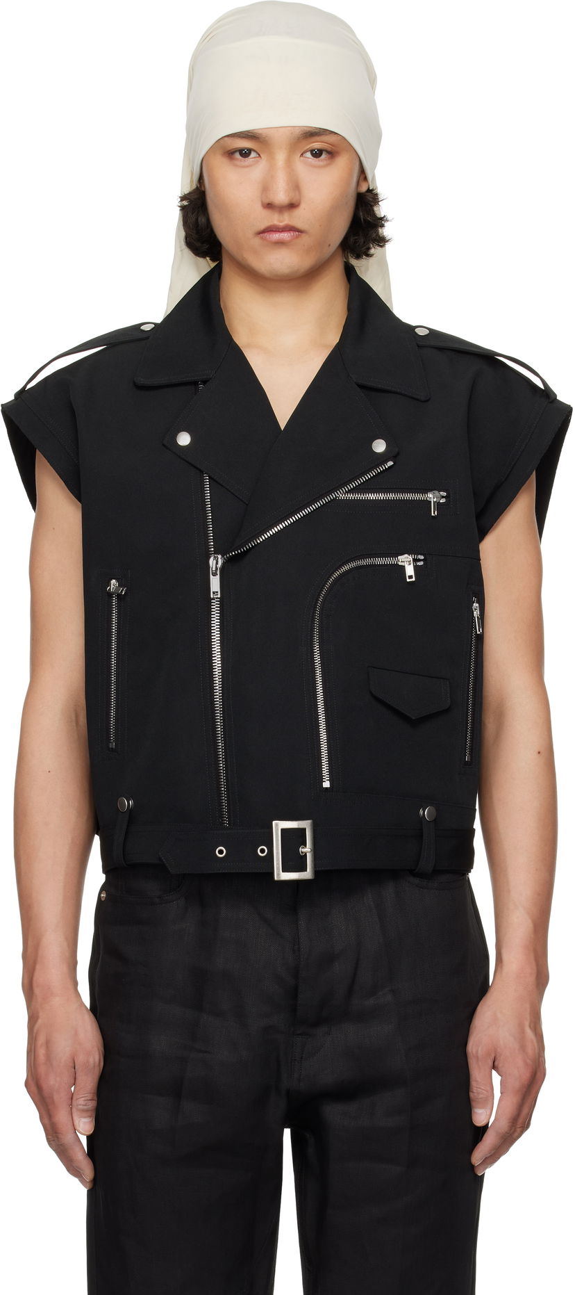 Väst Rick Owens Rick Owens Bauhaus Stooges Cropped Vest Svart | RL01E5716 PCVS