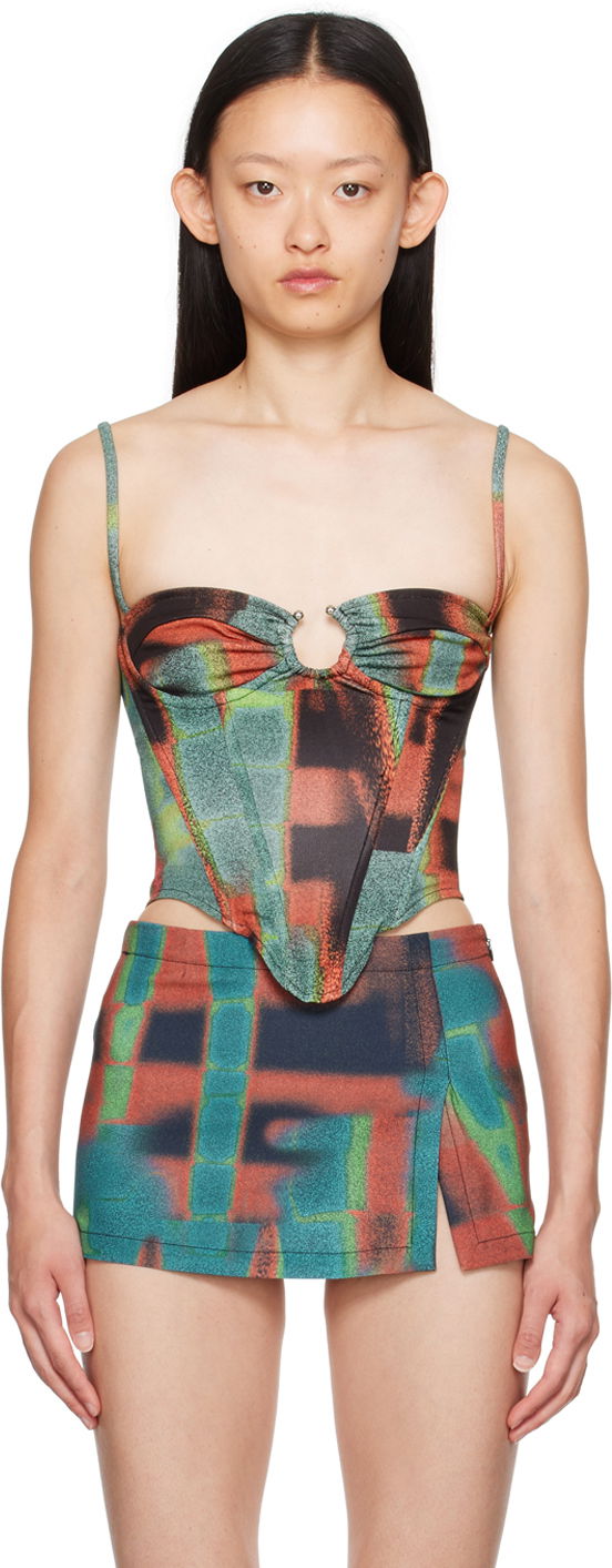 Kjol Miaou Miaou Deia Printed Corset Top Flerfärgad | 7069VC2RST