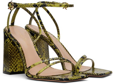 Tillbehör Gianvito Rossi Gianvito Rossi Snakeskin Heeled Sandals Grön | G32336.95RIC.BON, 3