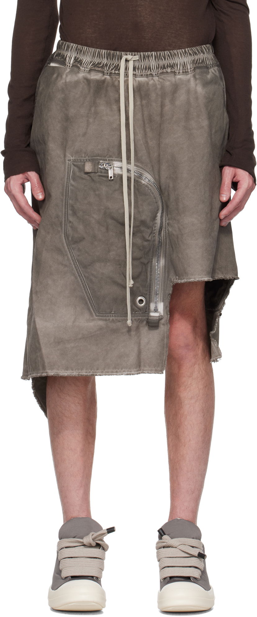 Kjol Rick Owens Rick Owens DRKSHDW Hollywood Dracca Asymmetrical Skirt Grå | DU01E3384 CVS