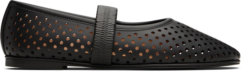 Sneakers och skor Stella McCartney Stella McCartney Ryder Perforated Ballerina Flats Svart | 810528KP027