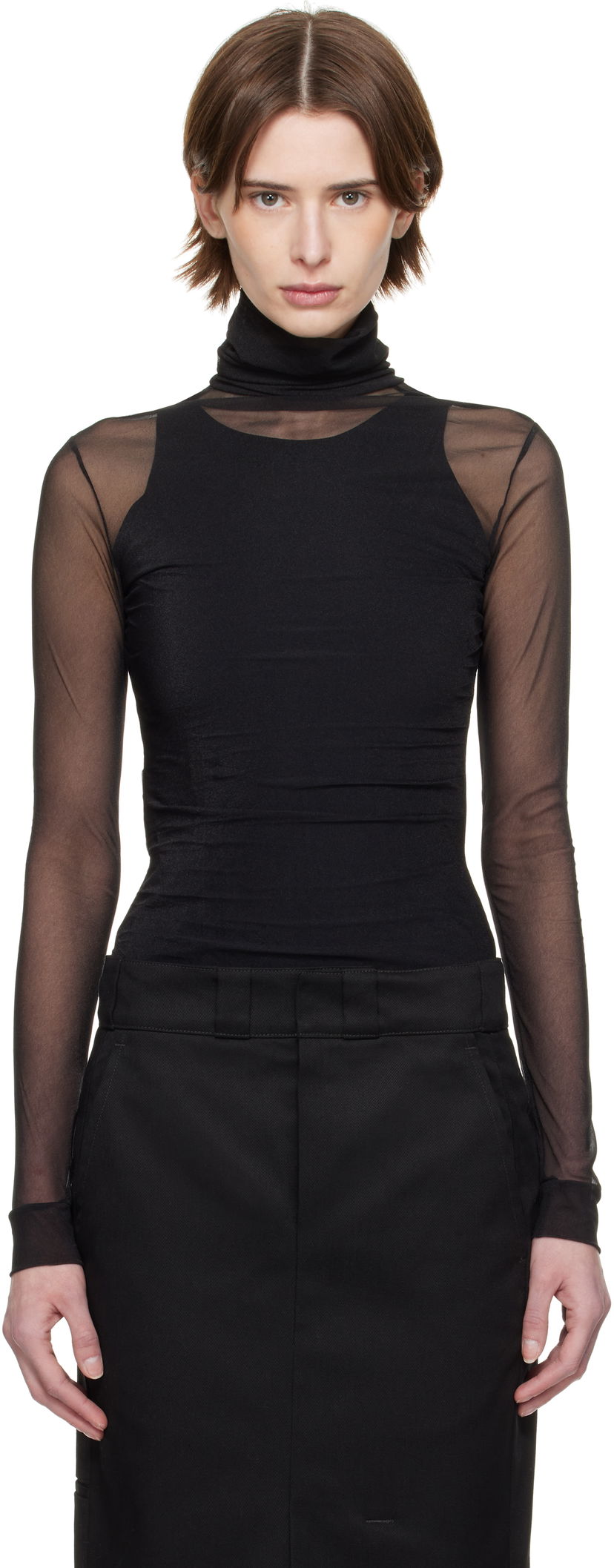 Sweater Maison Margiela Maison Margiela High-Neck Long Sleeve Bodysuit Svart | S51NA0105 M20088