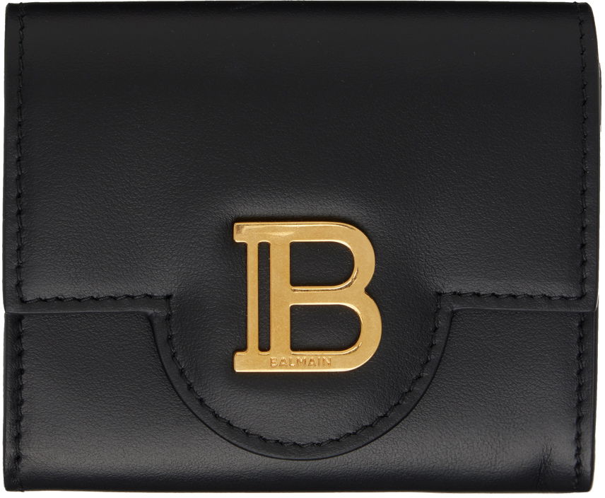 Plånbok Balmain B-Buzz Leather Wallet Svart | CN1NN216LAVE, 0