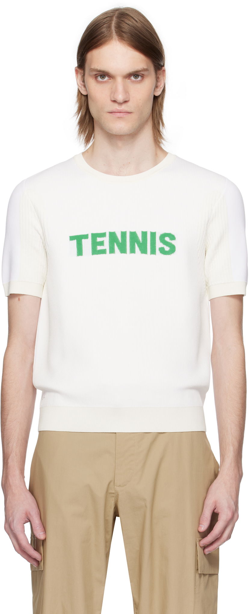 Sweater Lacoste Lacoste Runway Graphic Knit T-Shirt Vit | AH6765