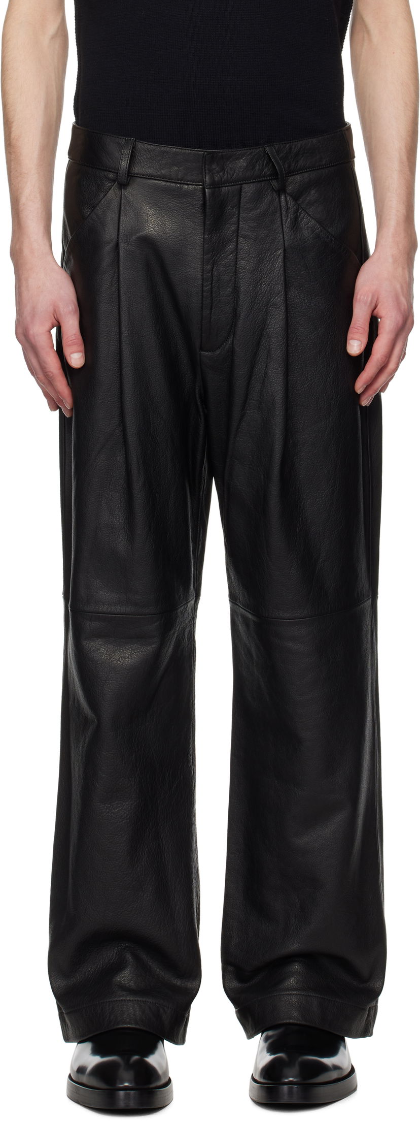 Byxor Entire Studios Entire Studios DC Leather Trousers Svart | ES2668BL