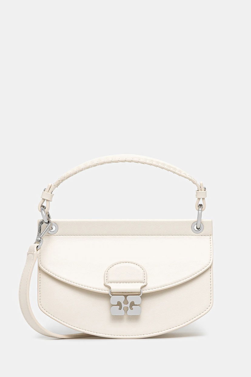 Handväska GANNI GANNI Apo-G Mini Top Handle Bag Vit | A6521