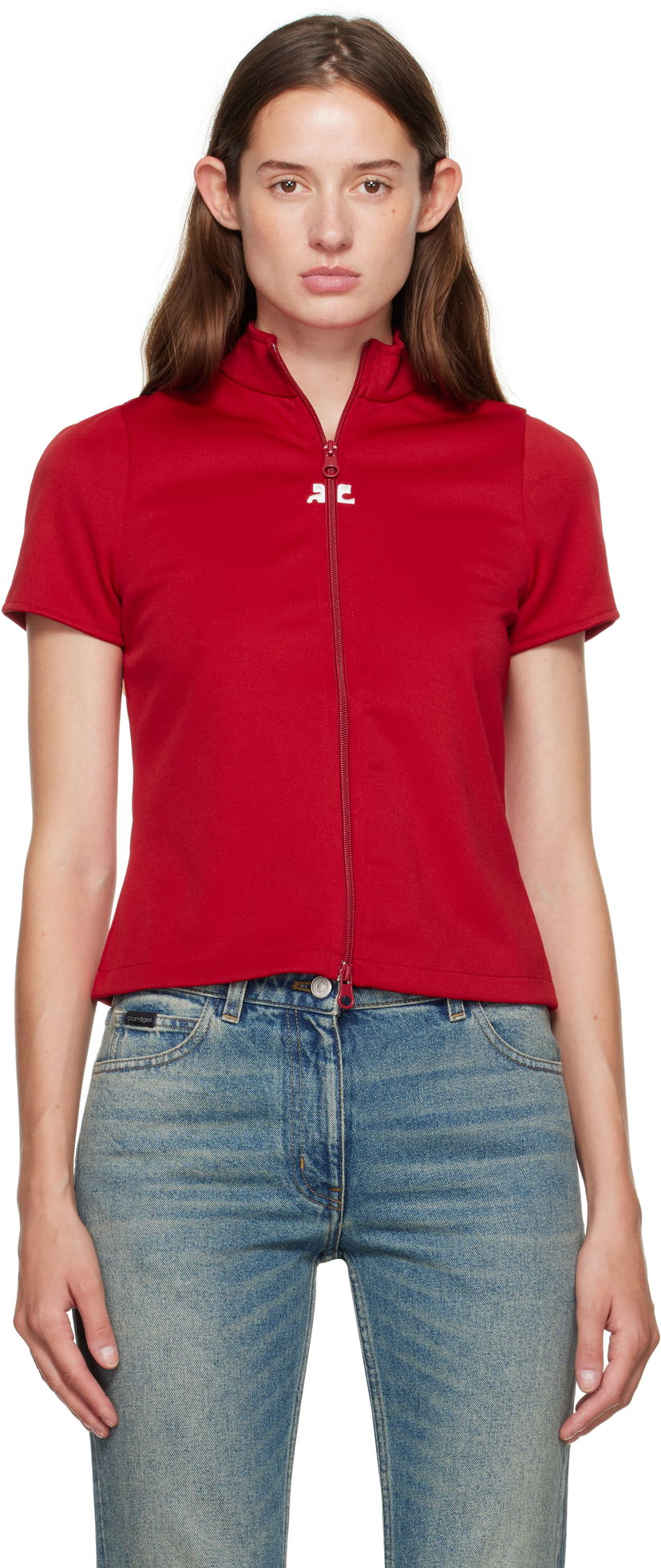 Träningsoverall Courrèges Courrèges Interlock Tracksuit Top Röd | 325JTO446JS0250