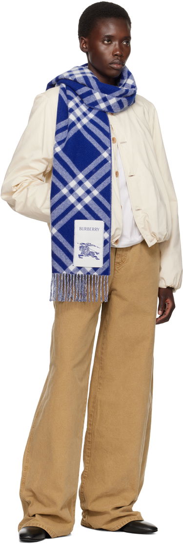 Halsduk Burberry Check Cashmere Scarf Blå | 8099710, 2