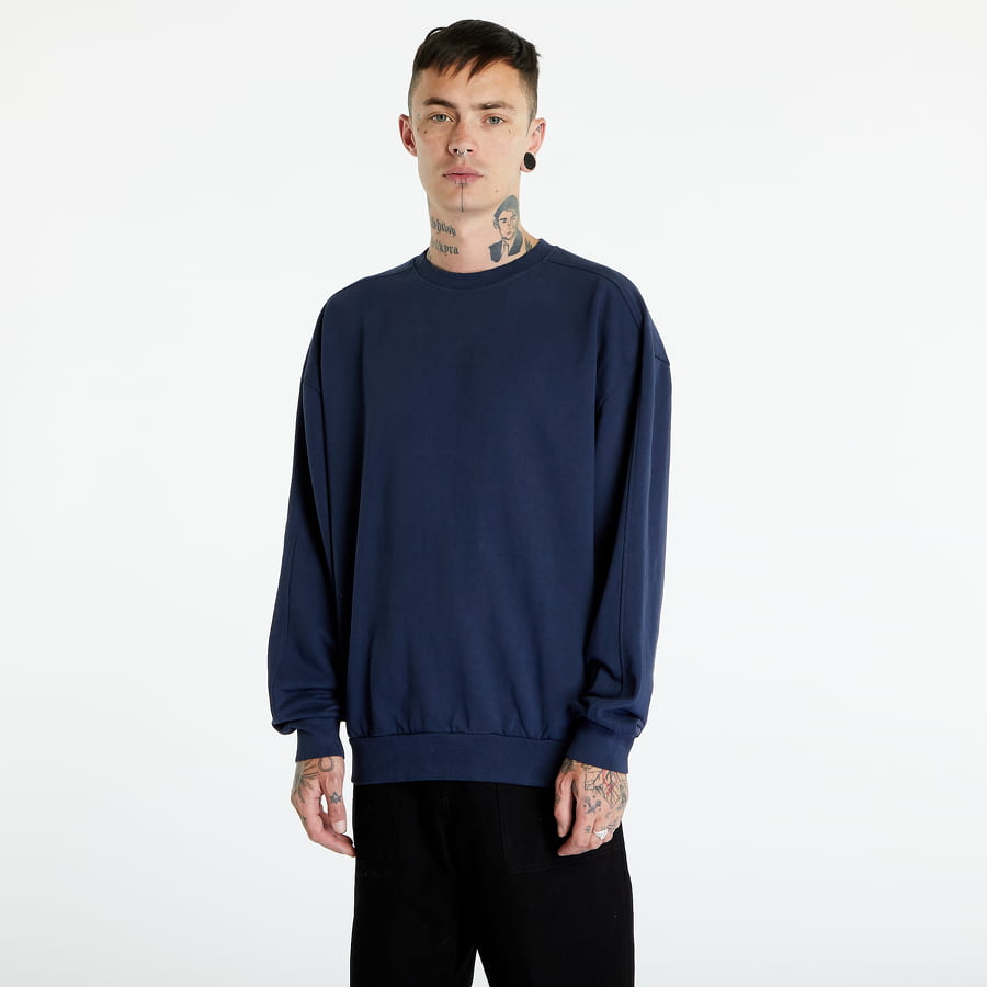 Sweater Urban Classics Heavy Terry Garment Dye Crewneck Mörkblå | TB4956-00800, 0