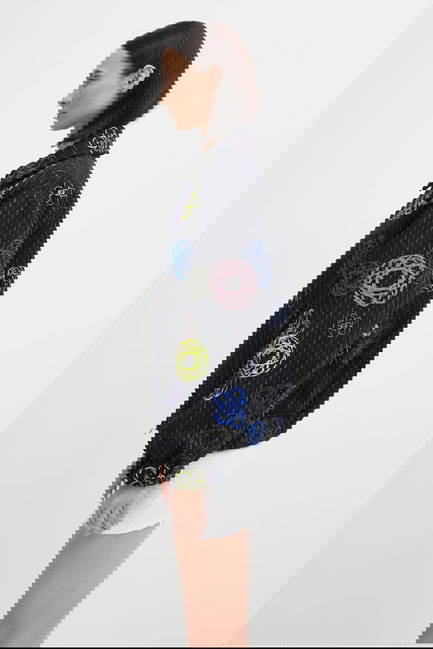 Bomberjacka KENZO Futura Embroidered Textured Bomber Jacket Svart | FF62BL2409GM, 1