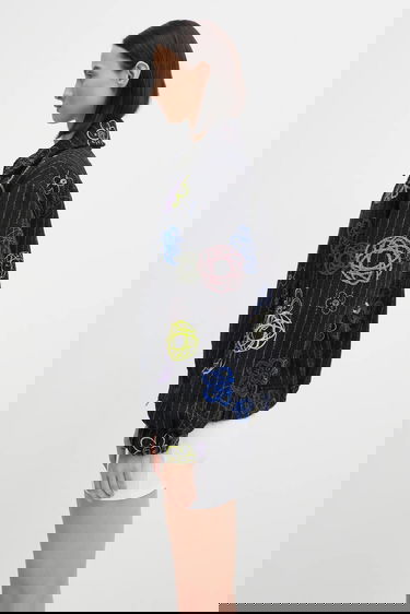 Bomberjacka KENZO Futura Embroidered Textured Bomber Jacket Svart | FF62BL2409GM, 1