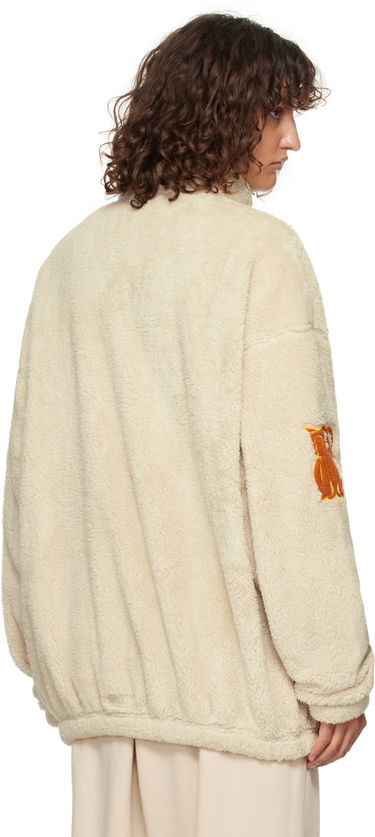 Sweatshirt We11done We11done Bouclé Logo Fleece Jacket Beige | WD-TJ3-24-821-U-BG, 2