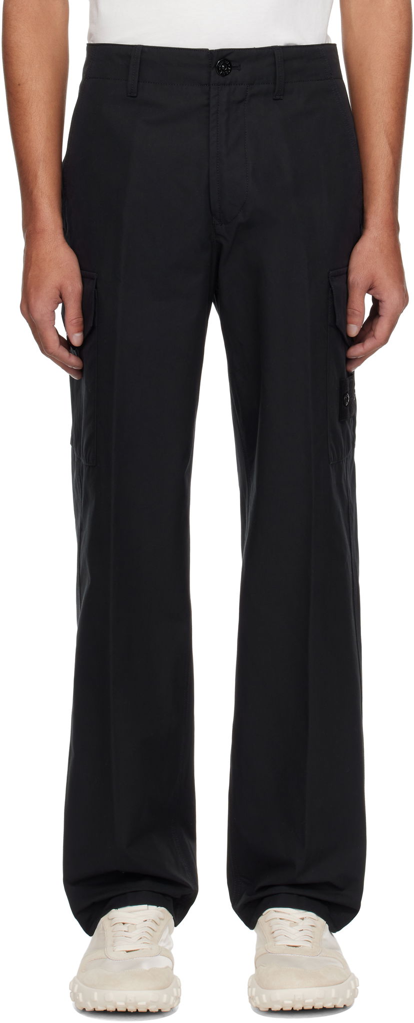 Cargo byxor Stone Island Stone Island Weatherproof Cotton Canvas Ghost Cargo Pants Svart | K1S15 3100008 S00F1
