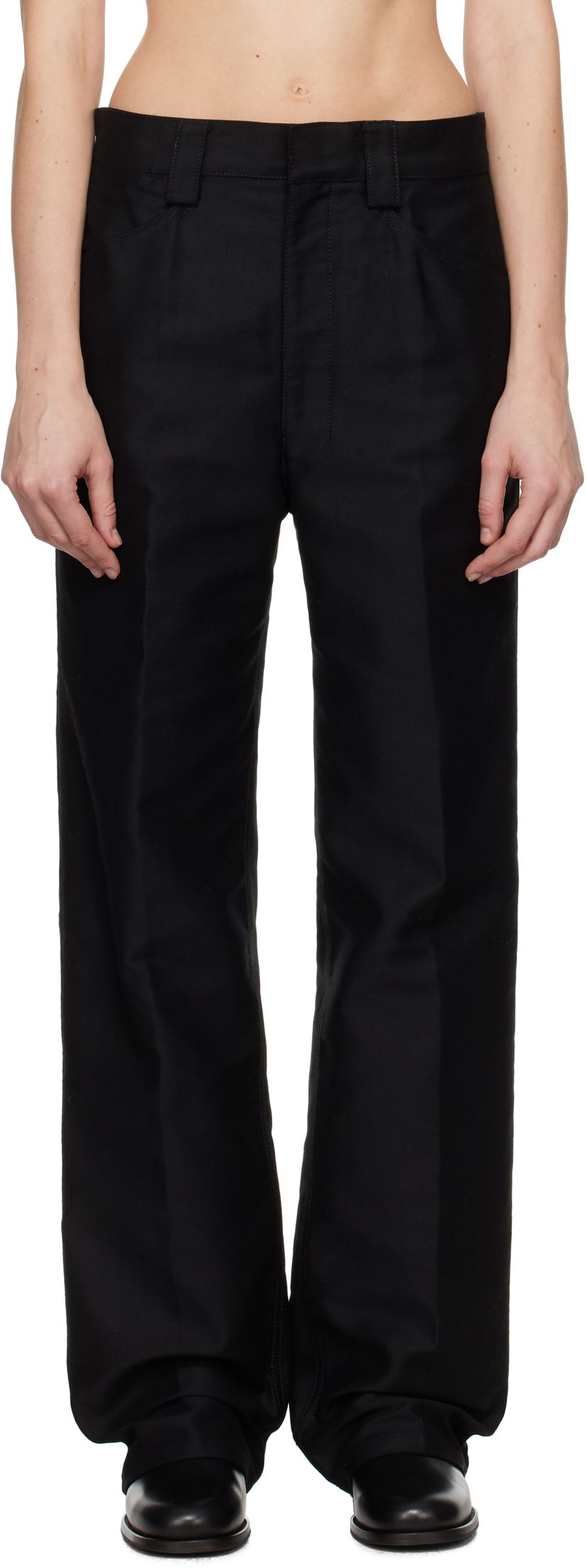 Byxor LEMAIRE Lemaire Straight Trousers Svart | PA1119 LF1300