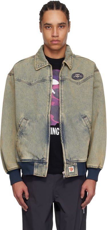 Jacka AAPE by A Bathing Ape AAPE by A Bathing Ape 'AAPE' Main Lightweight Denim Bomber Jacket Blå | AAPLJM7706XANBLL, 0