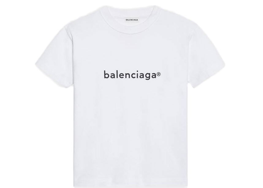 T-shirt Balenciaga New Copyright Fitted T-shirt Vit | 612964TIV549040, 0