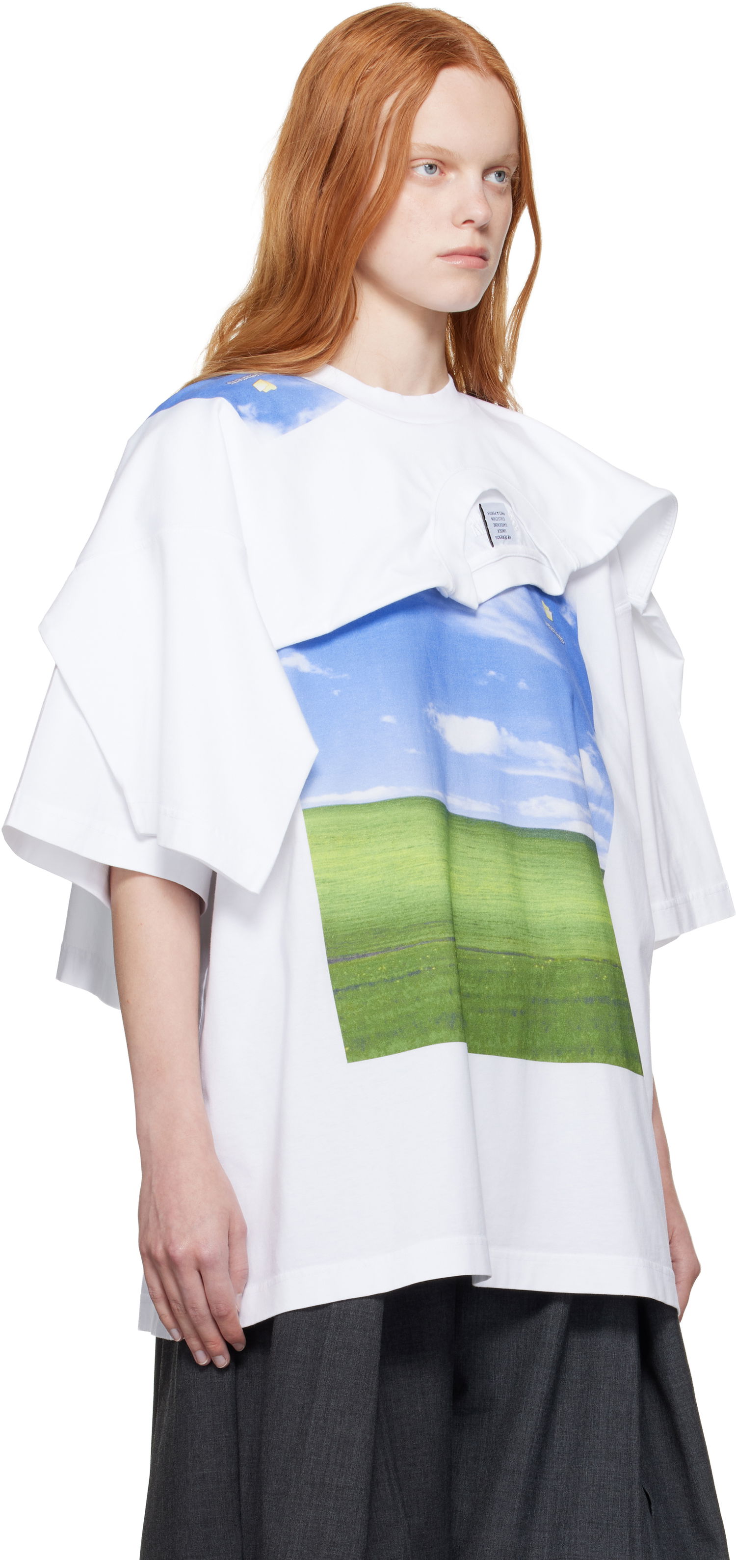 T-shirt VETEMENTS Vetements Desktop Double Layered T-Shirt Vit | UH76TR770W, 1