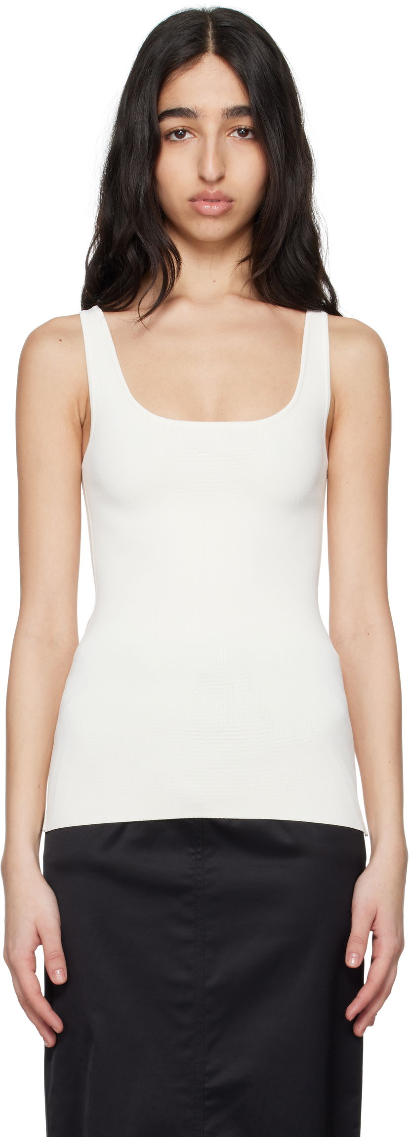 Linne TOTEME TOTEME Compact Knit Tank Top Vit | 252-WRT0504-YA0187