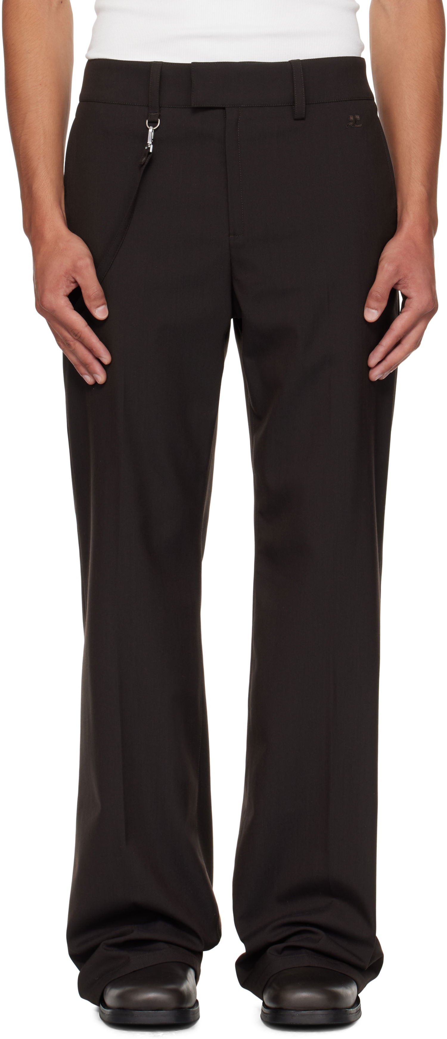 Byxor Courrèges Courrèges Light Twill Bootcut Trousers Svart | 325CPA412PL0222, 0