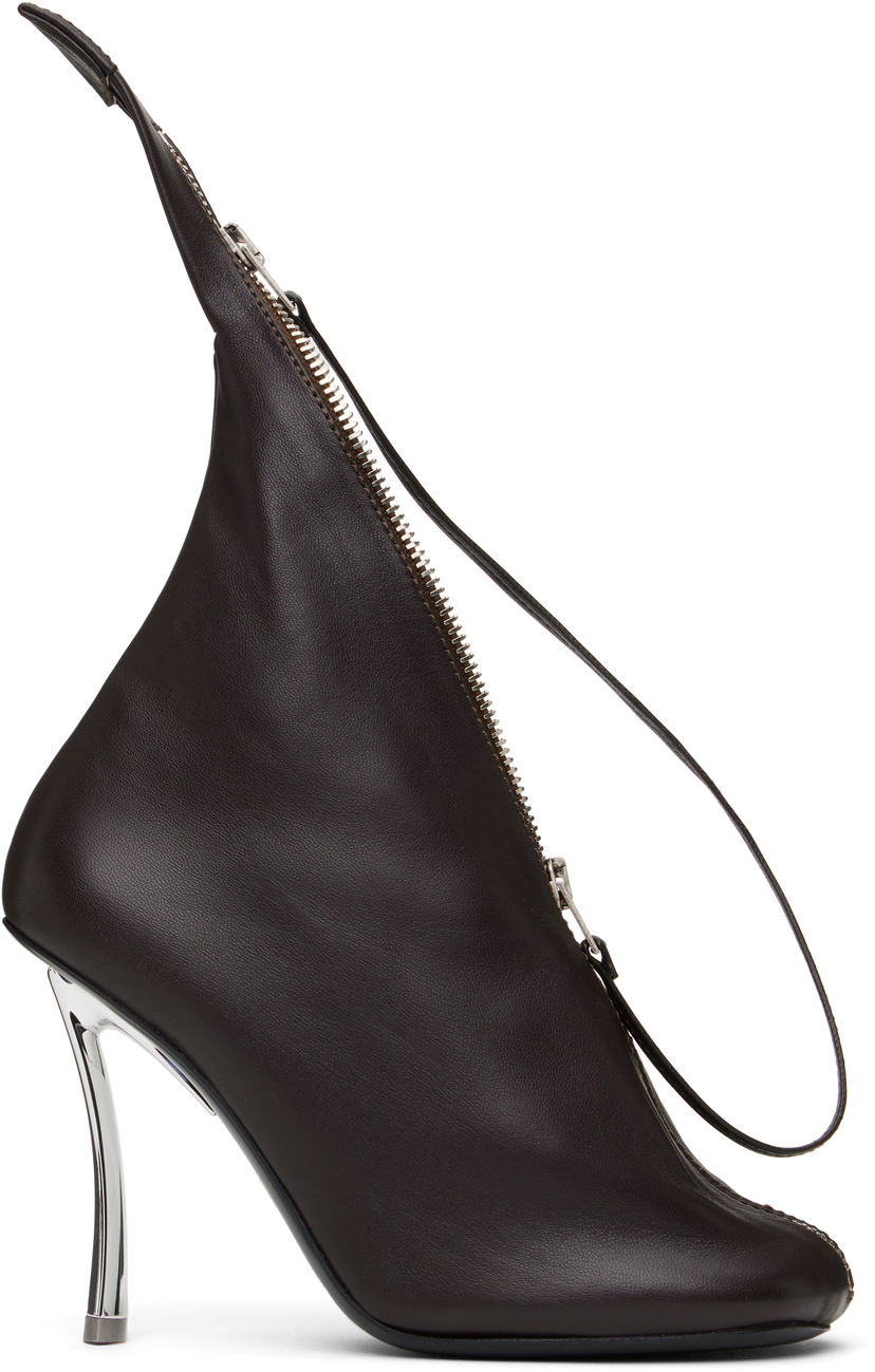 Tillbehör Acne Studios Acne Studios Leather Zip Heels Brun | AD0784-