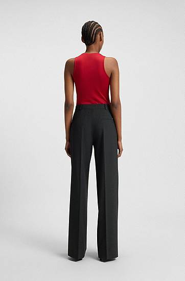 Byxor BOSS Regular-fit Pinstripe Trousers Svart | 50547586, 1
