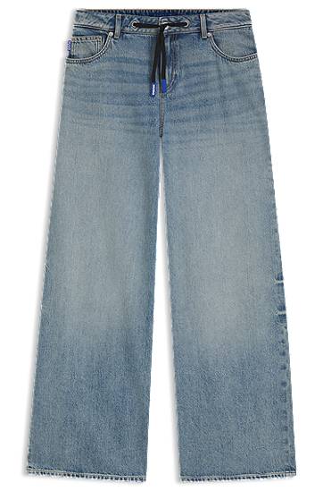 Jeans BOSS HUGO Baggy-Fit Jeans with Drawcord Blå | 50546341