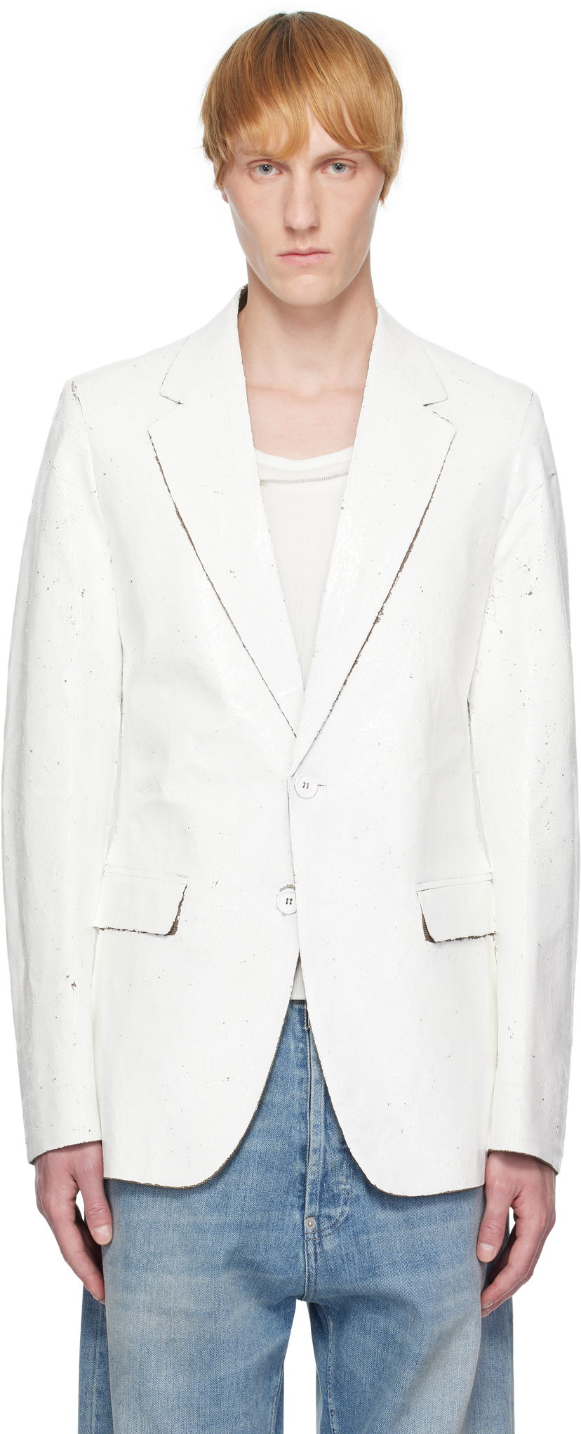 Jacka Maison Margiela MM6 Maison Margiela Painted Blazer Vit | SH2BN0010 M35437