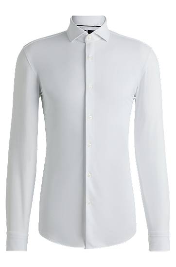 Skjorta BOSS Slim Fit Performance-Stretch Jersey Shirt Vit | 50533393
