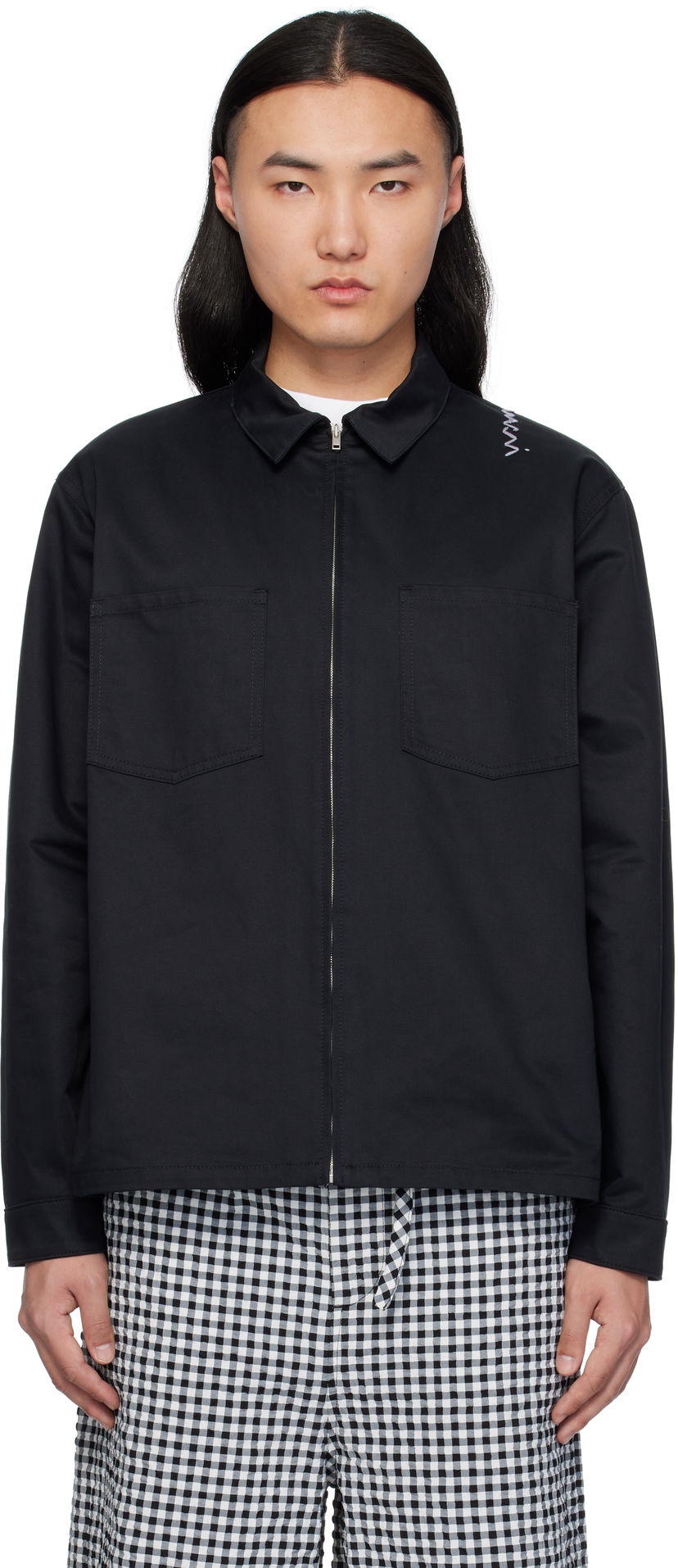 Skjorta Marni Marni Organic Cotton Zip-Up Shirt Svart | CUMU0297S0 UTC311