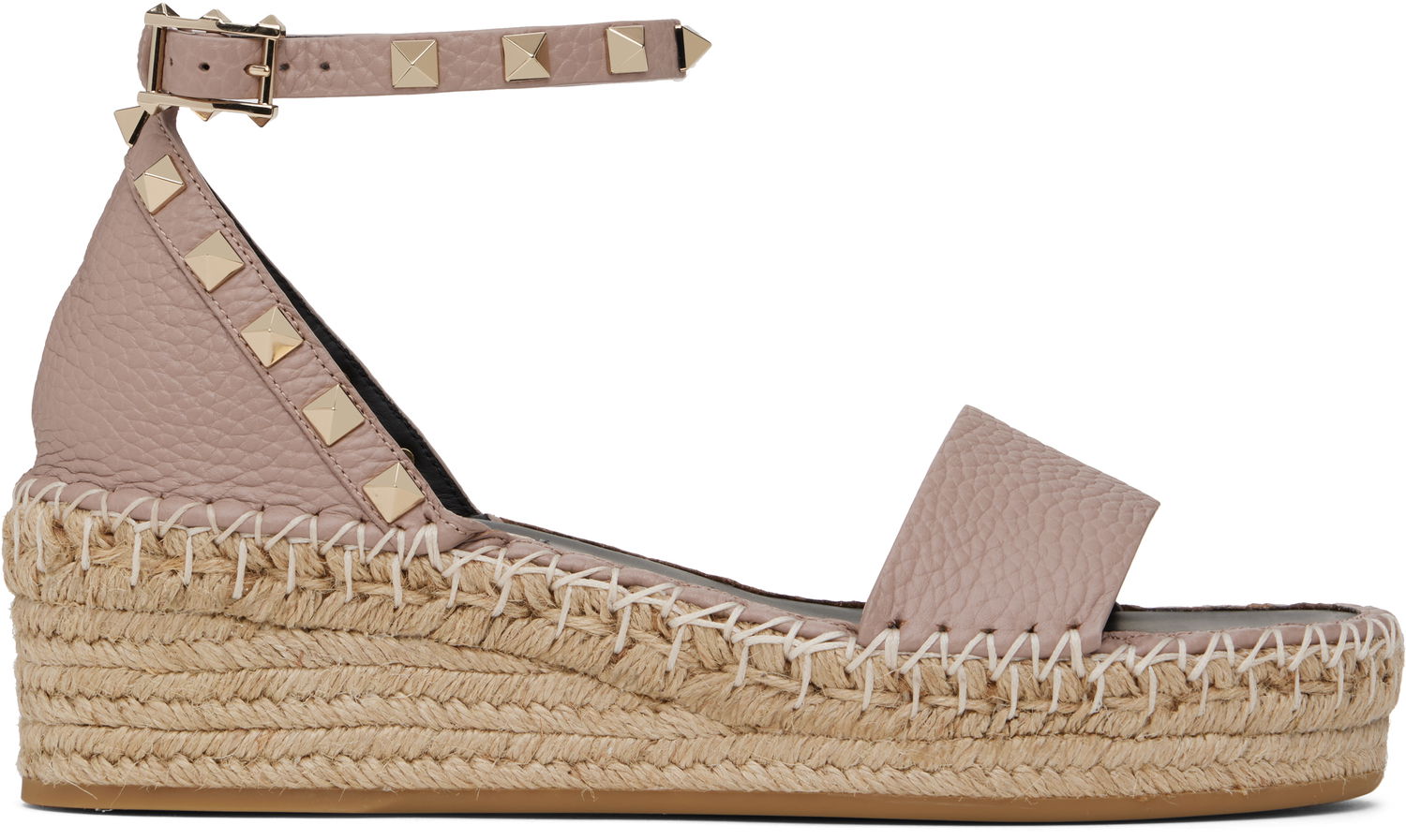 Skovård Valentino Valentino Garavani Double Rockstud Espadrille Wedge Sandals Rosa | 6W2S0HB1VTO, 0