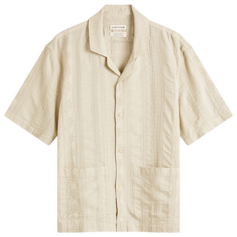 Skjorta A Kind of Guise A Kind of Guise Salvi Textured Shirt, Size Large Beige | 147-11702-817
