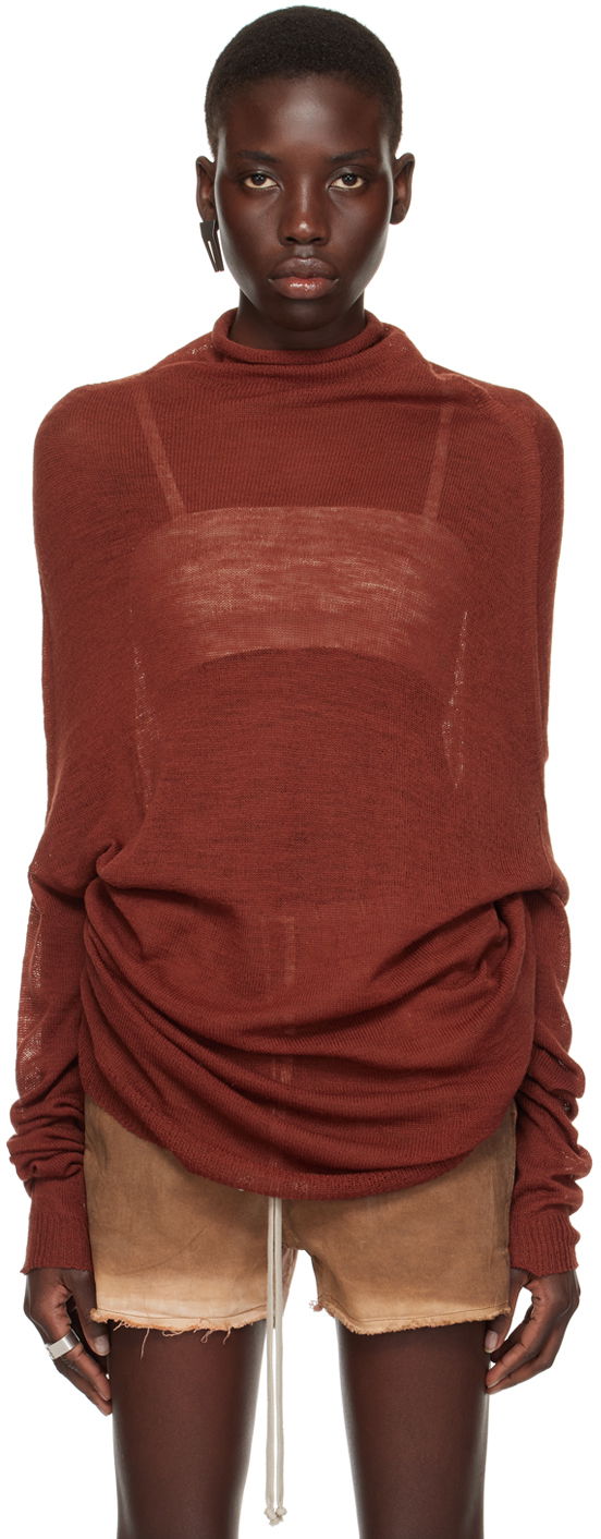 Sweater Rick Owens Shroud Turtleneck Top Röd | RO01D2687 KM