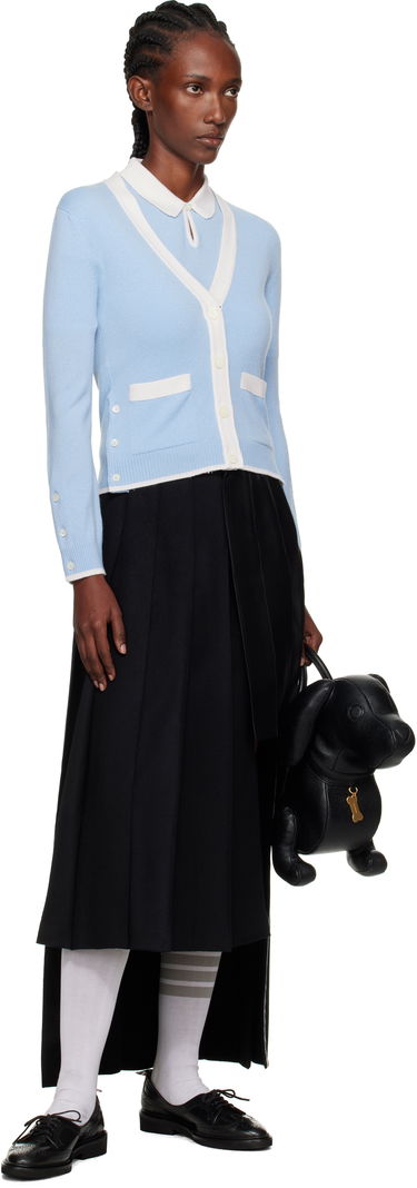 Kjol Thom Browne Wrap Pleated Midi Skirt Svart | FGCA33C-07962, 3
