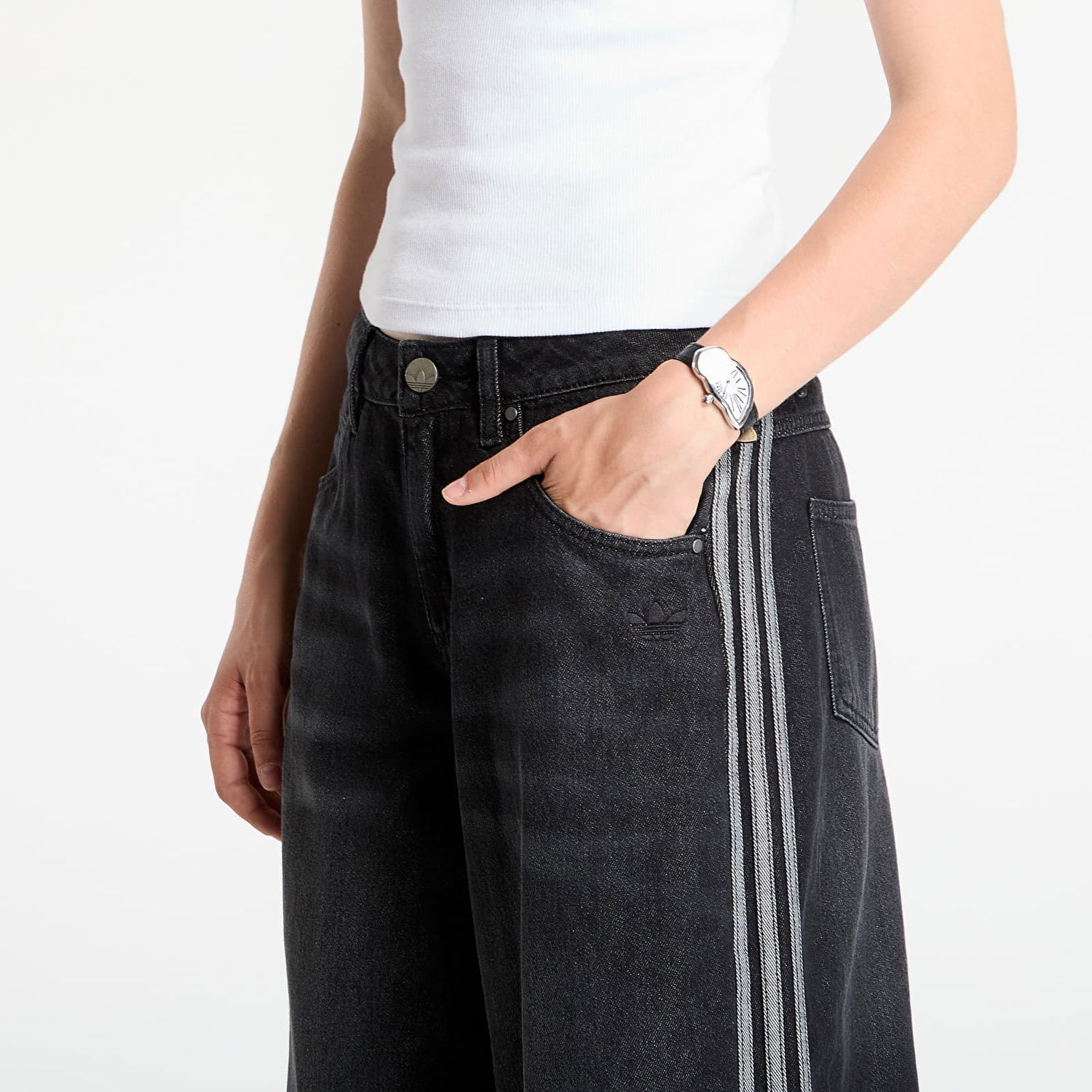 Jeans adidas Performance Adicolor Adilenium Wide-Leg Jeans Svart | JV7453, 1